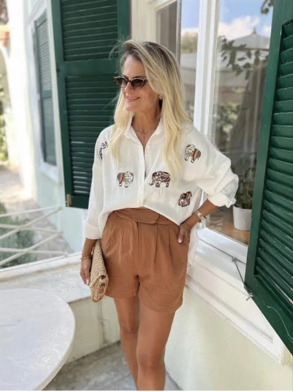 A  Kalite Premium Fil Nakış Gömlek