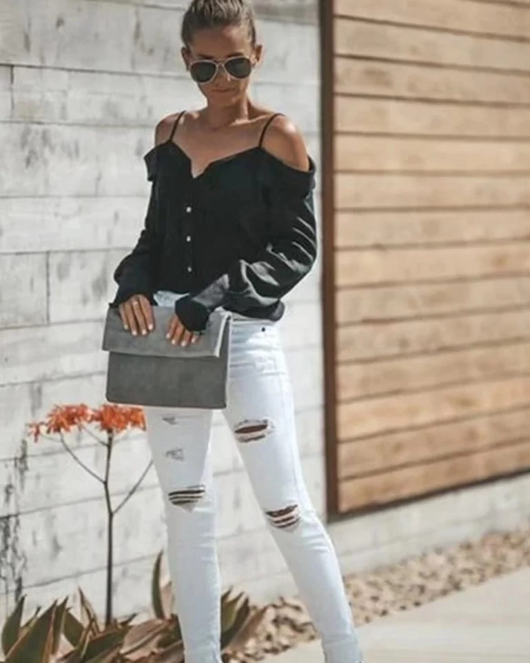 Aerobin Kumaş Carmen Yaka Bluz