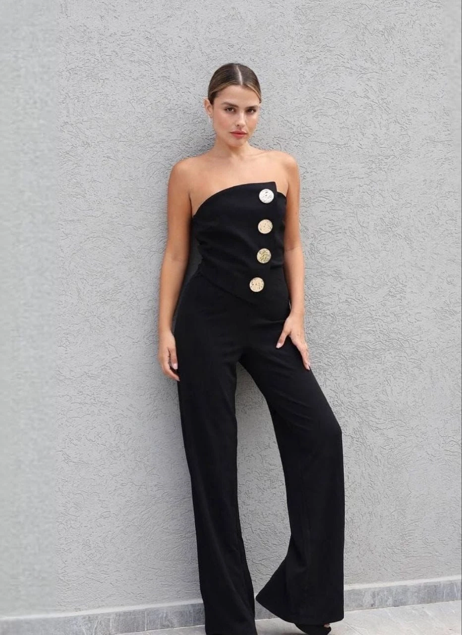 Atlas Kumaş Düğme Detaylı Takım