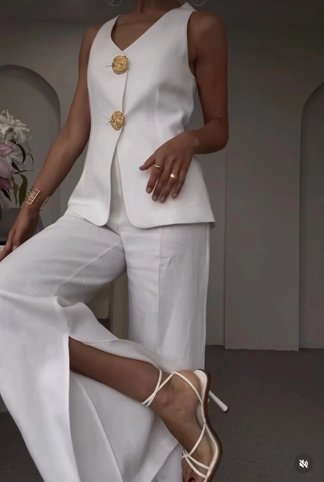 Atlas Kumaş Yelekli Takım