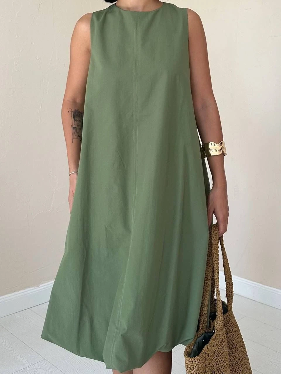 Comfort Balon Elbise Yeşil