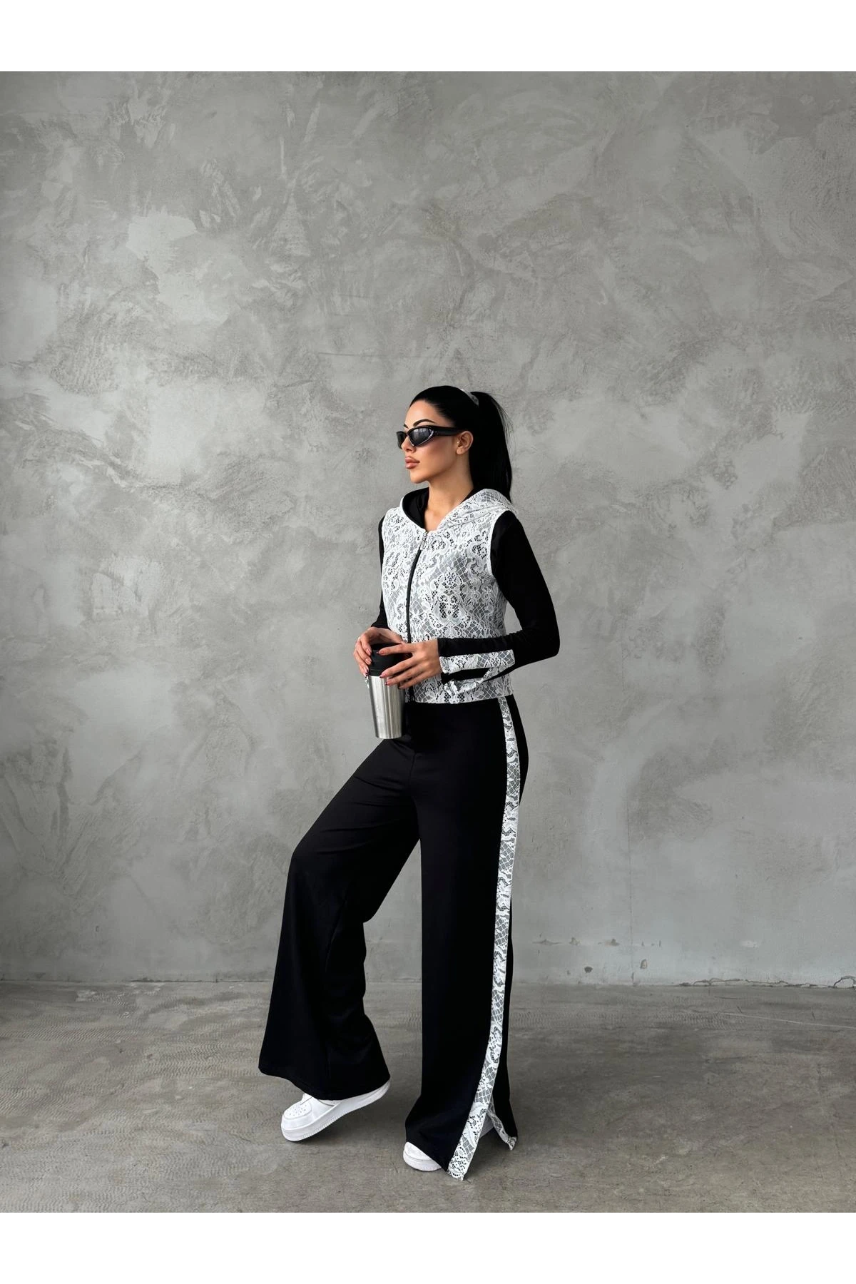 Dantelli Pantolon&Bluz&Yelek 3lü Takım