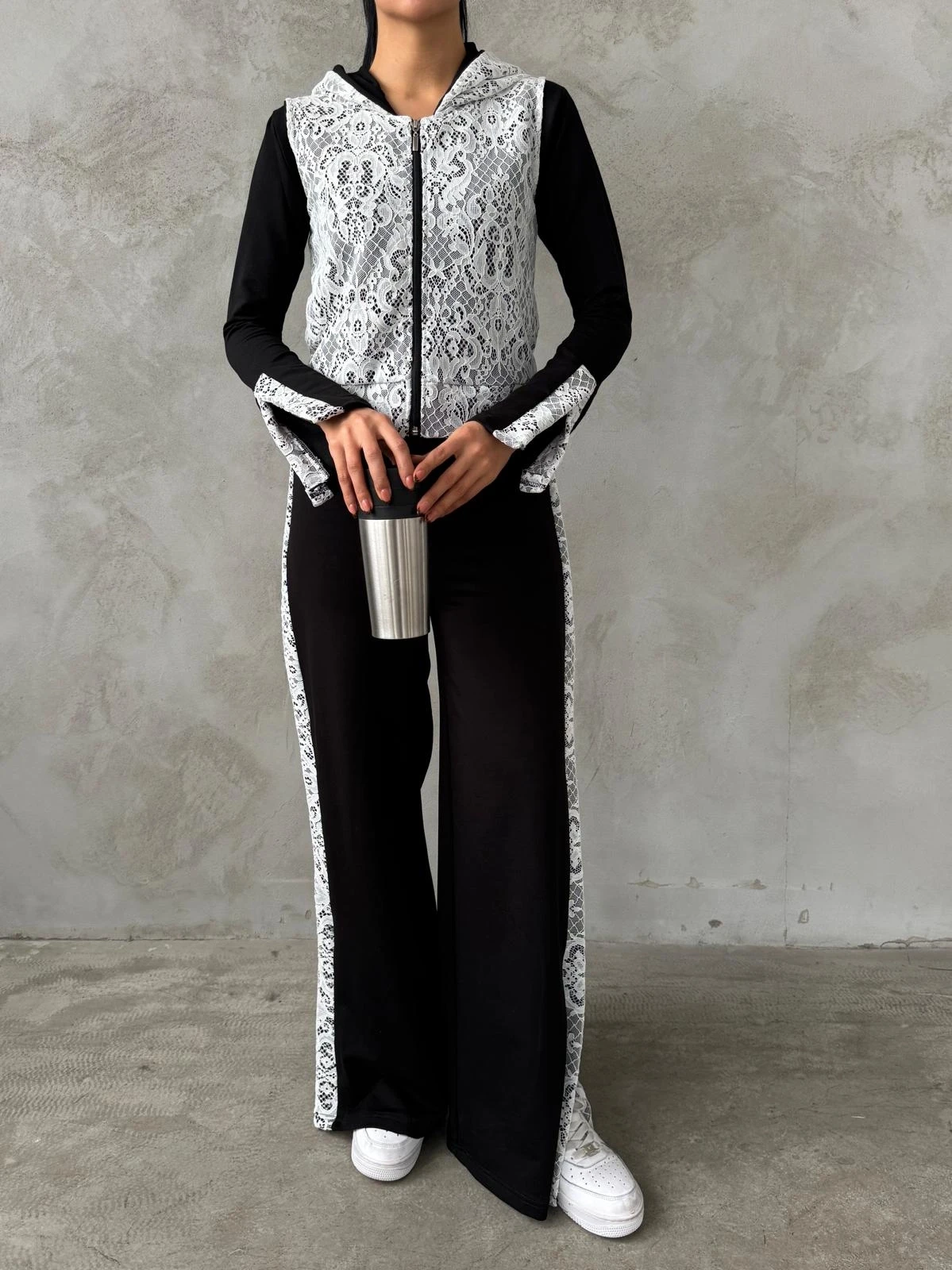 Dantelli Pantolon&Bluz&Yelek 3lü Takım