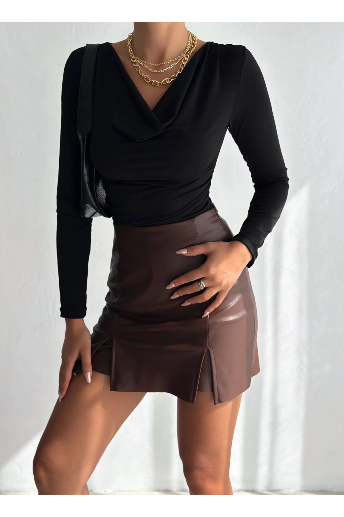 Degaje Yaka Sandy Kumaş Bluz