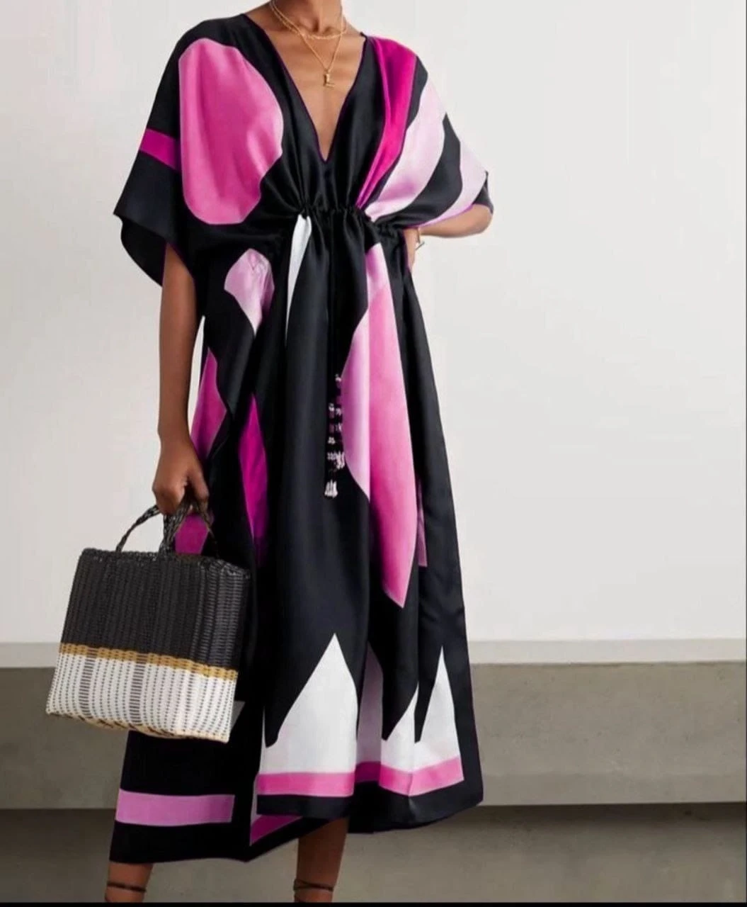 Desenli Kimono İthal Jessica Kumas