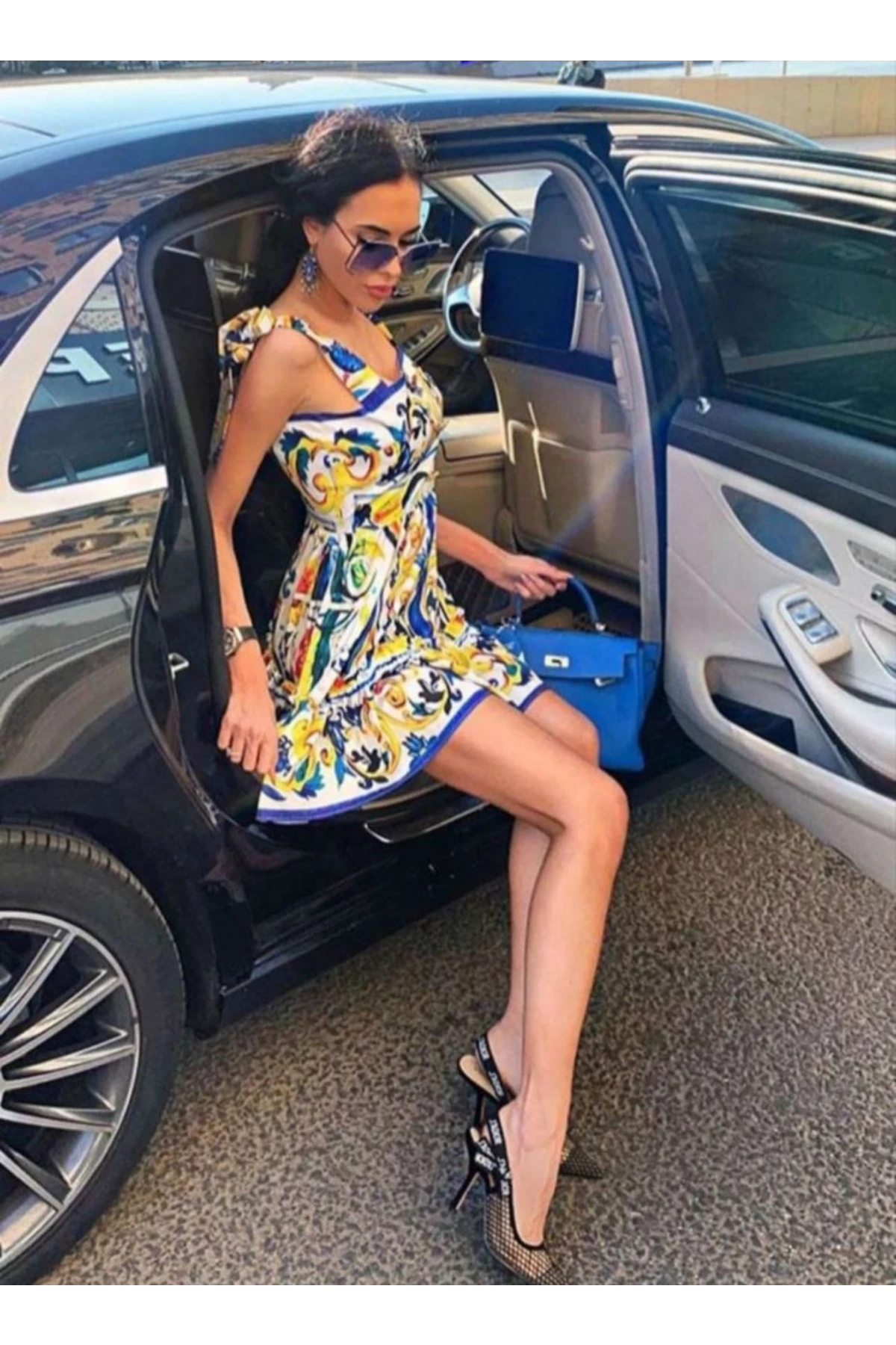 DG Desen Elbise İthal Krep Kumas