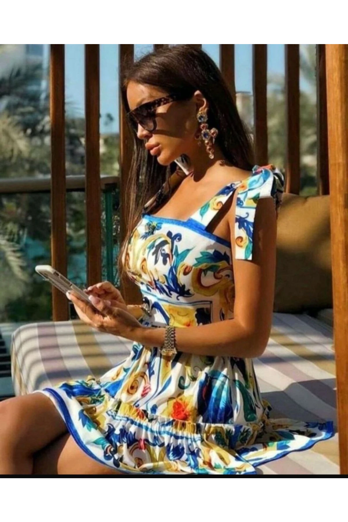 DG Desen Elbise İthal Krep Kumas