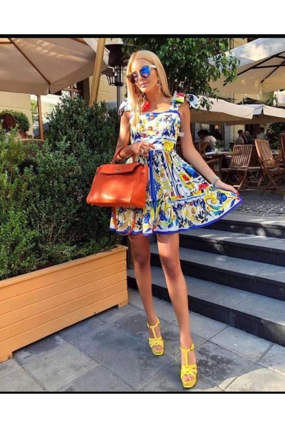 DG Desen Elbise İthal Krep Kumas