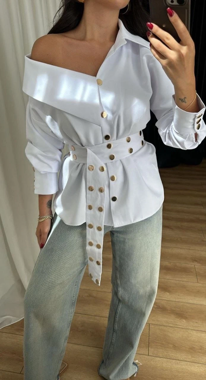 Droplu Atlas Kumaş Gömlek