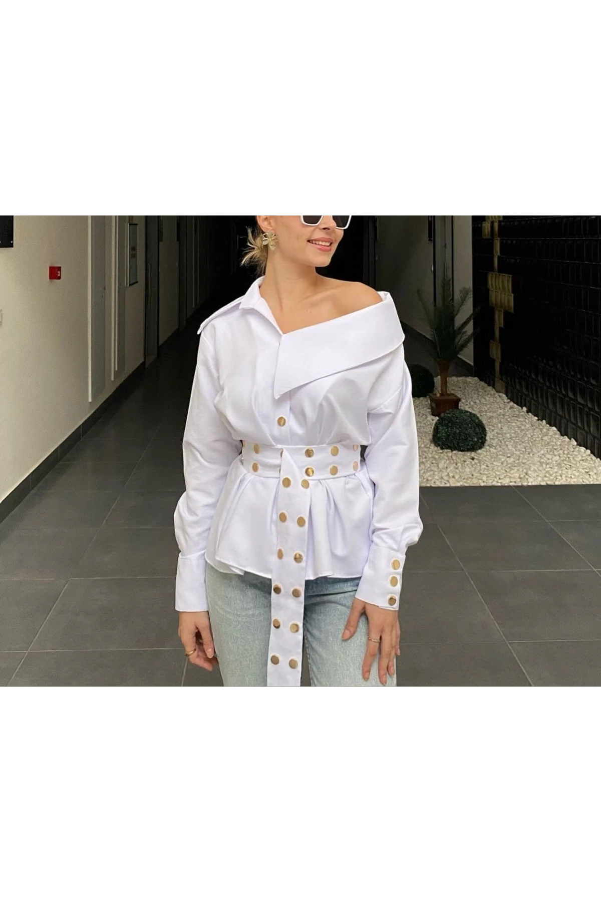 Droplu Atlas Kumaş Gömlek