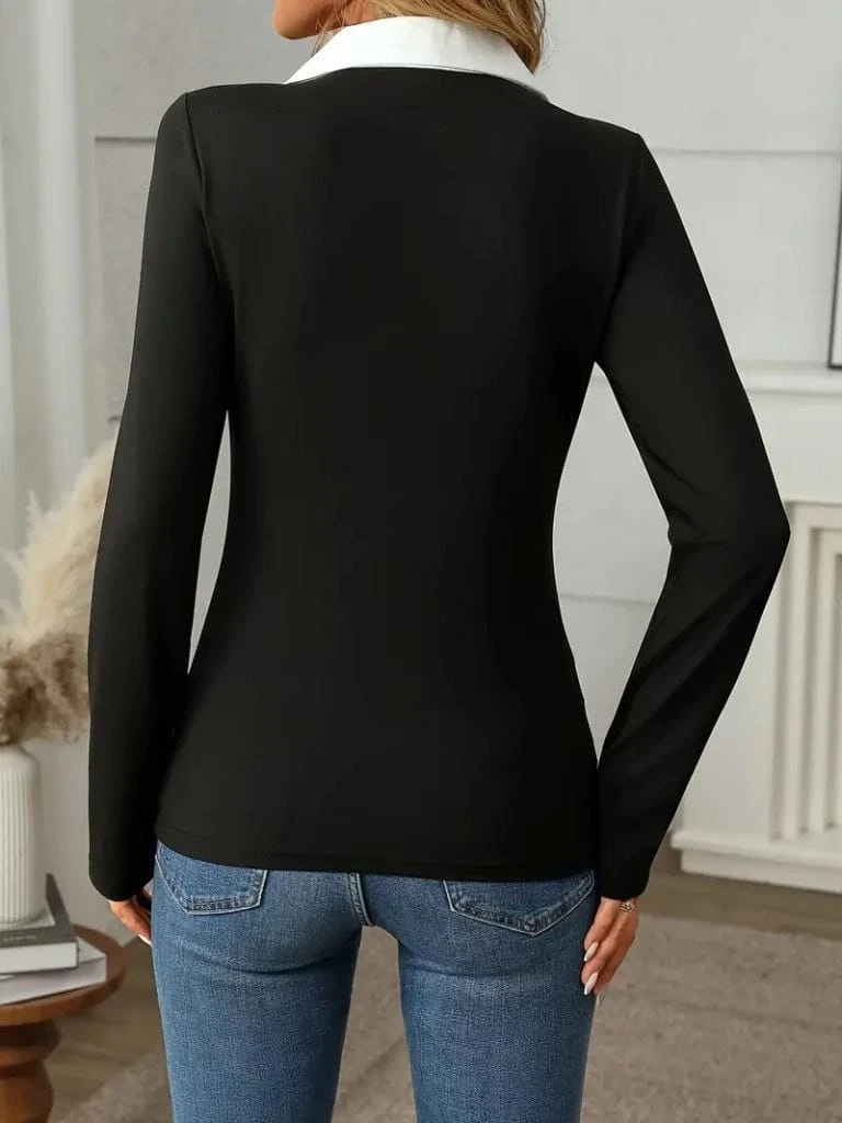 Gömlek Yaka Viskon Bluz