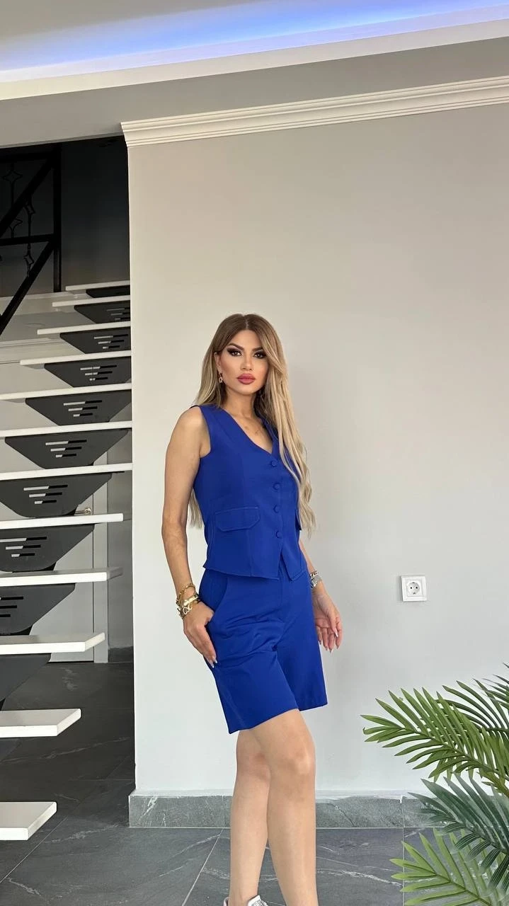 İthal Atlas Kuma Yelekli Şortlu Takım
