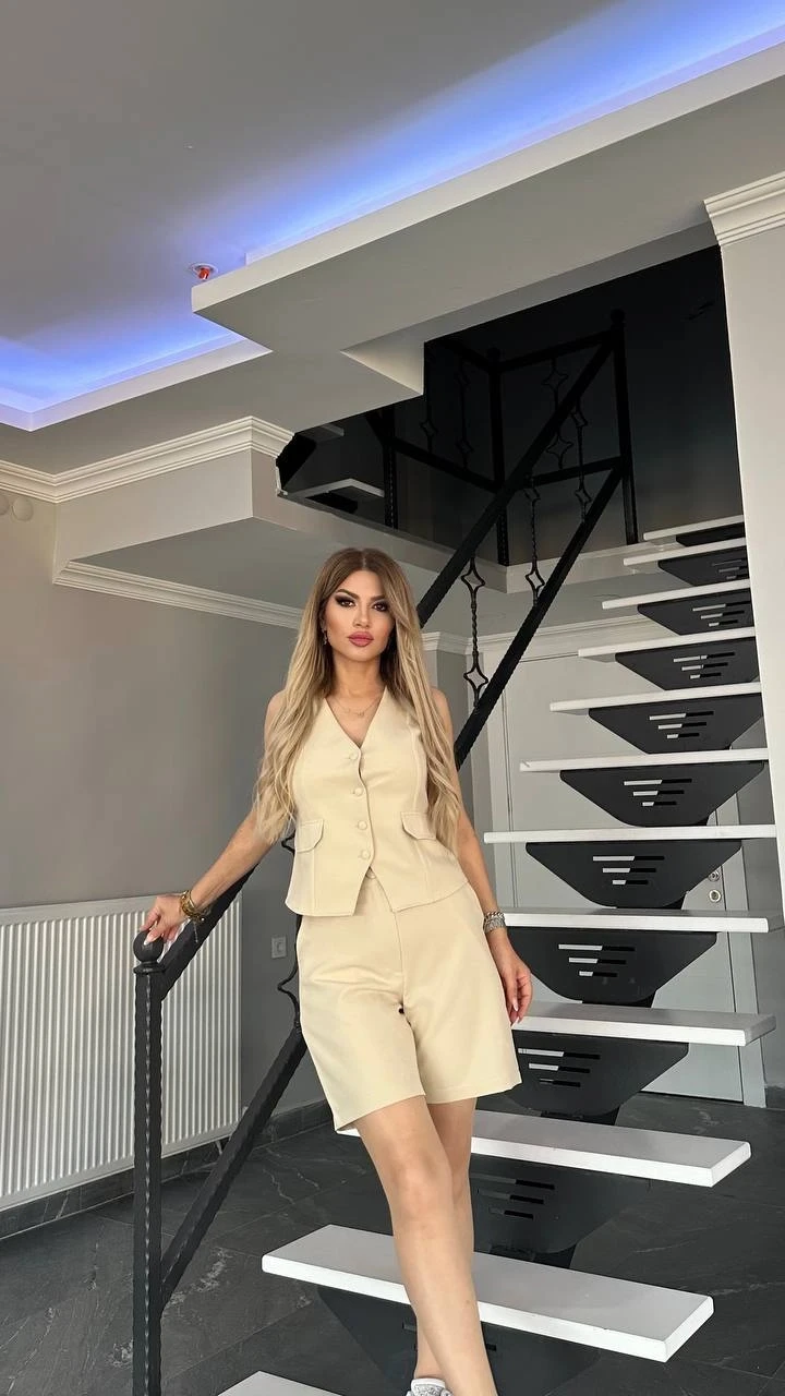 İthal Atlas Kuma Yelekli Şortlu Takım