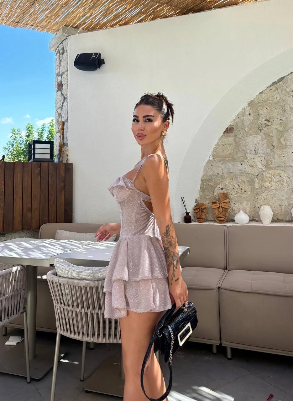 İthal Buzy Kumaş Şortlu Elbise