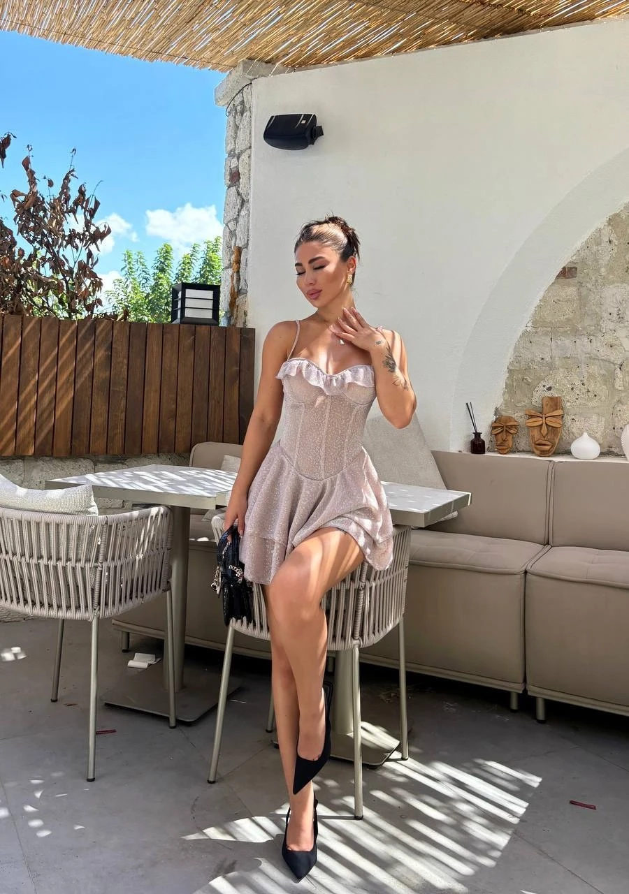 İthal Buzy Kumaş Şortlu Elbise