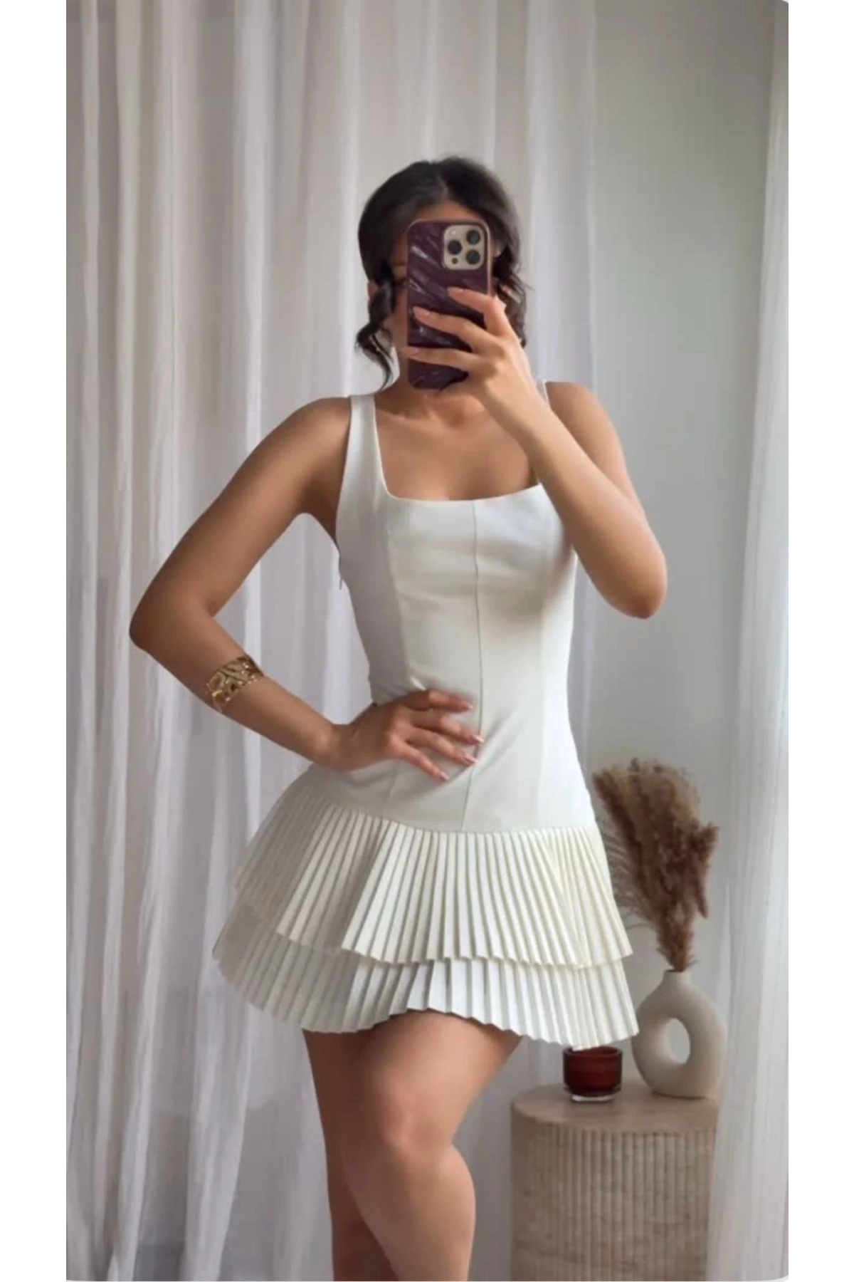 İthal Dabıl Kumaş Piliseli Z@ra@ Model Elbise