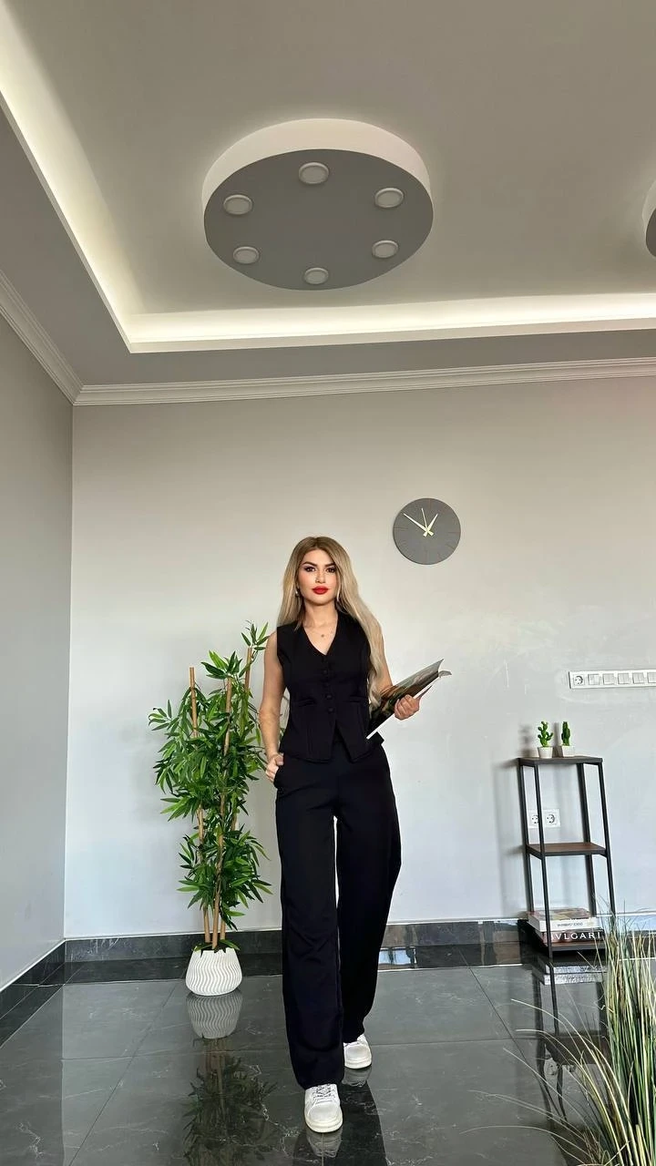 İthal Dabıl Kumaş Yelekli Takım