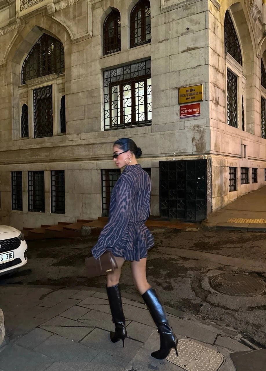 Jessica Kumaş Desenli Gömlek Elbise