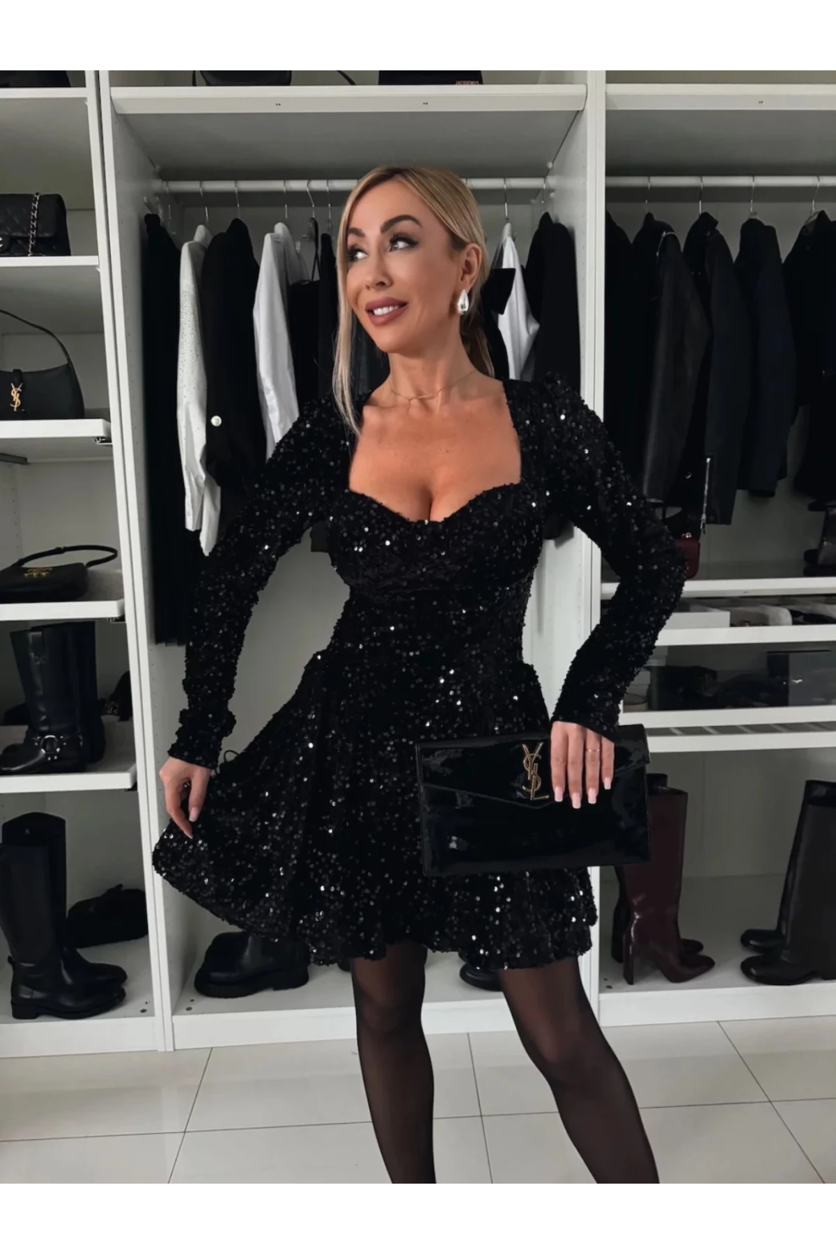 Kadife Payet Kumaş Yan Büzgülü Z@r@ Model Tasarım Elbise