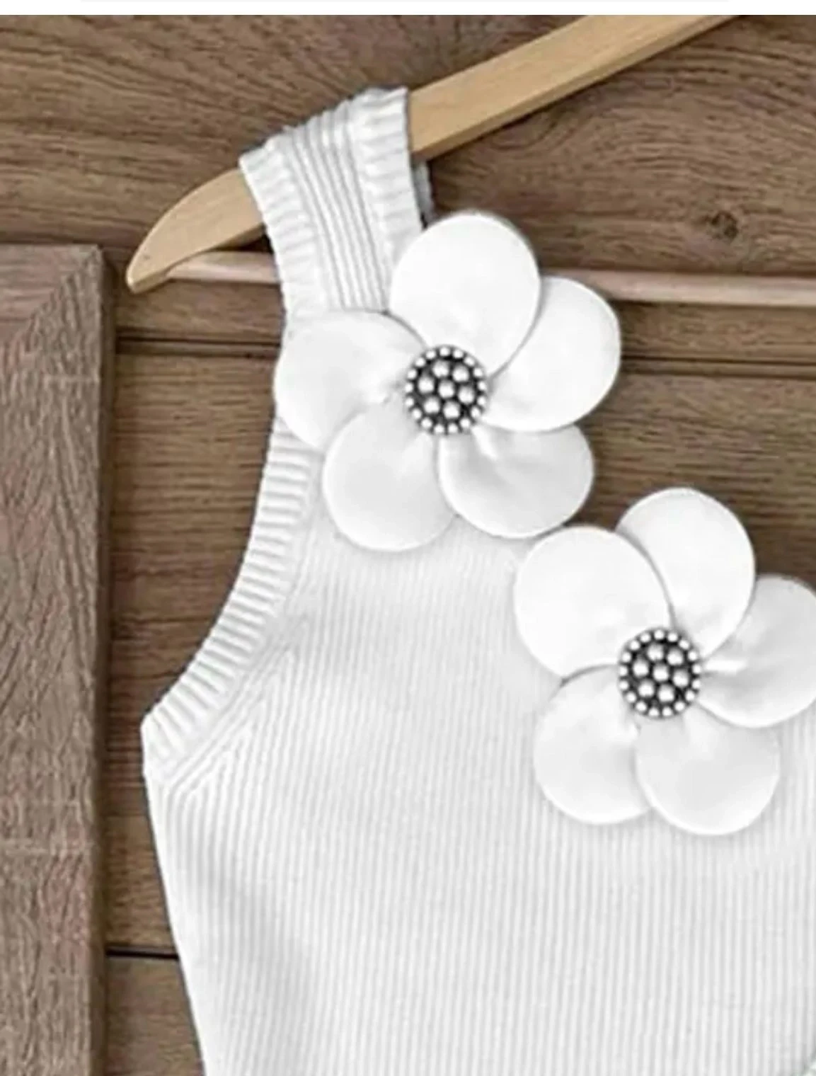 Kaşkorse Kumaş  Gül Aksesuarlı İncili Bluz