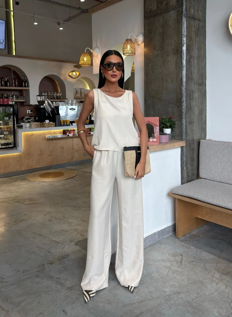 Keten Kumaş Sırt Detaylı Takım