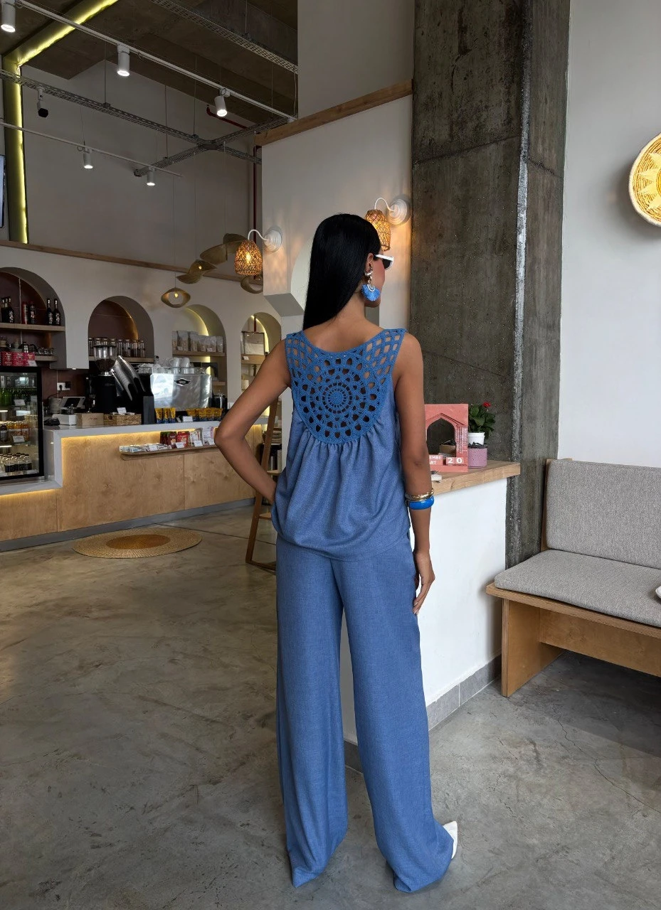 Keten Kumaş Sırt Detaylı Takım