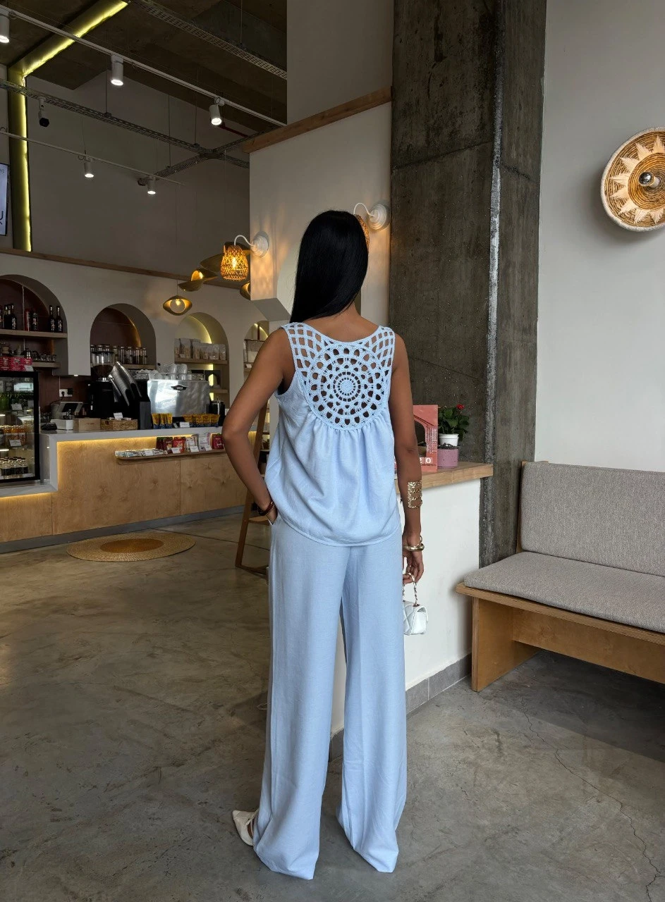 Keten Kumaş Sırt Detaylı Takım