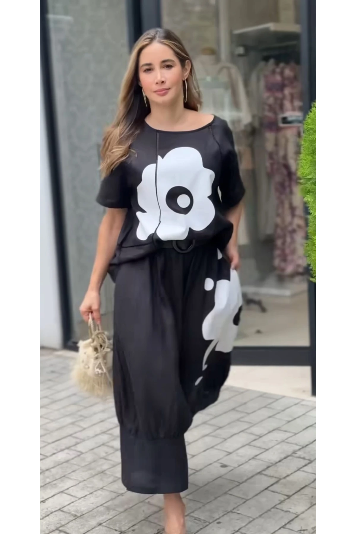 Micro Kumaş Çiçek Motifli Takım