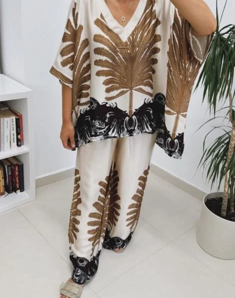 Micro Kumaş Desenli Takım