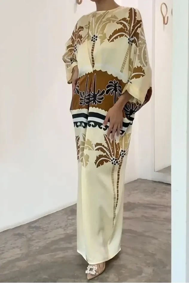 Mikro Kumaş Desenli Elbise