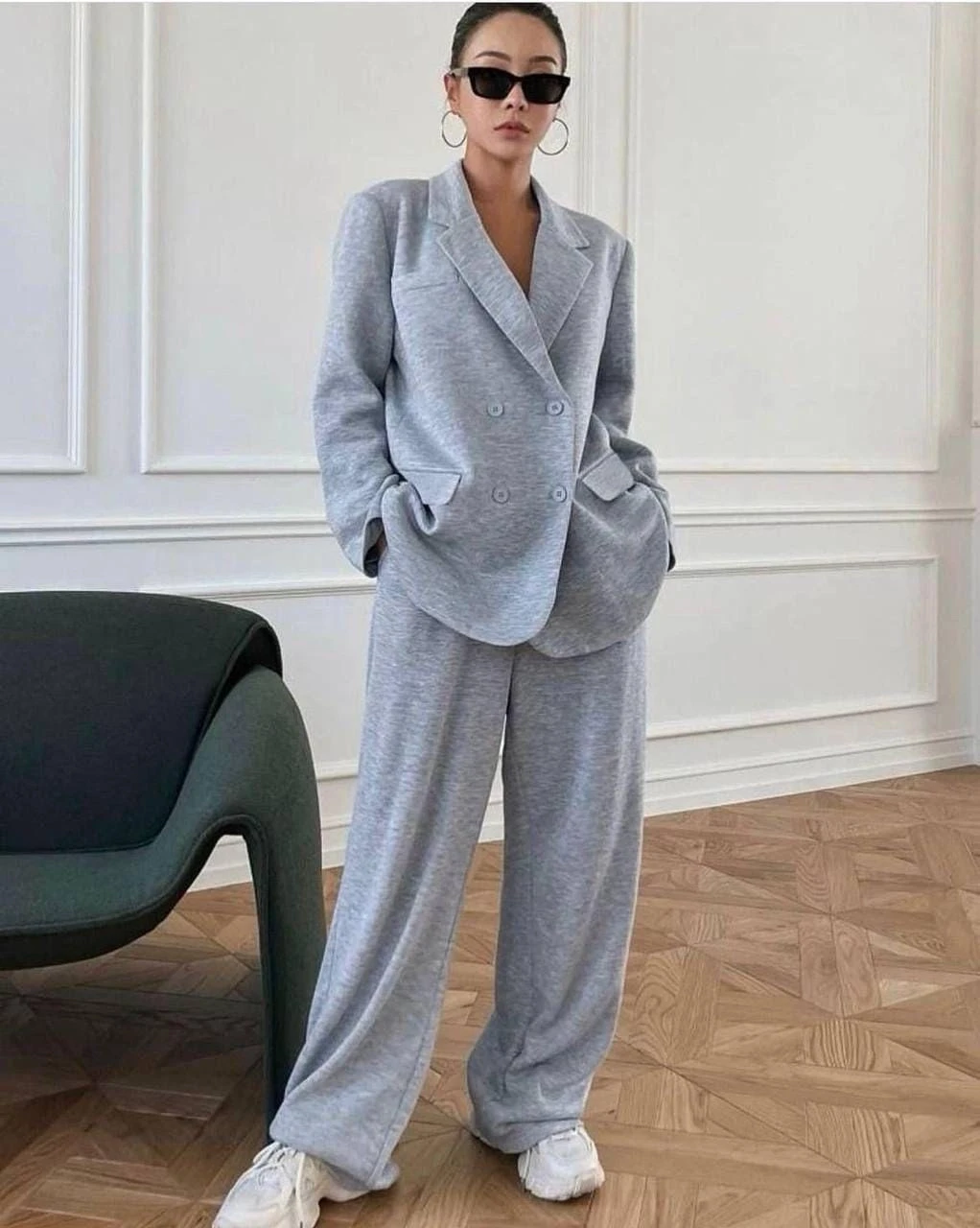 Pamuklu İthal İki İplik Geniş Paça JOGGER Pantolon Ceket Takım