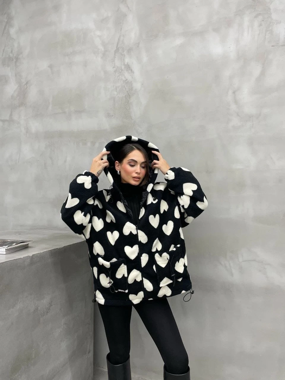 Polar Kapşonlu Sweat Mont