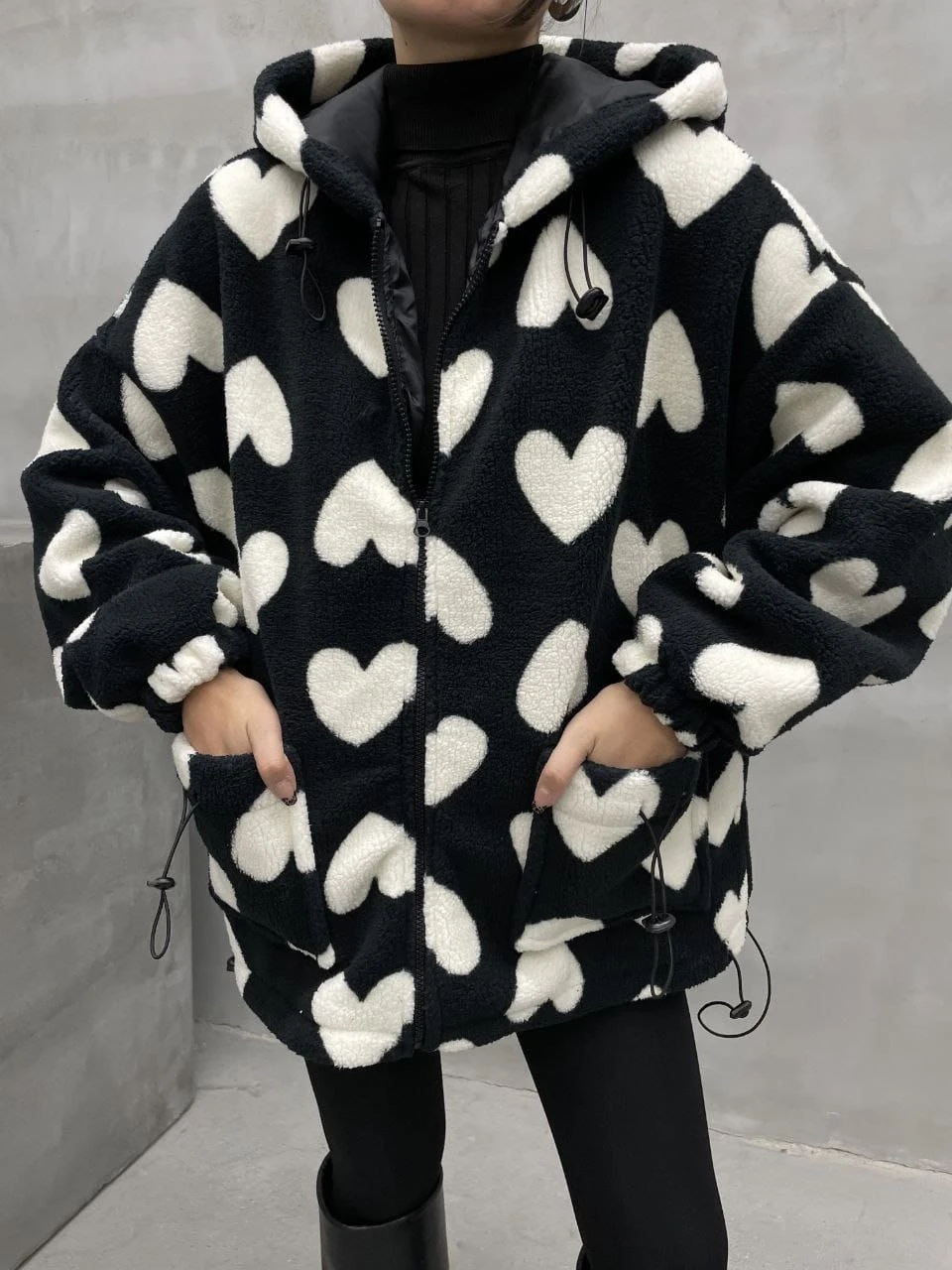 Polar Kapşonlu Sweat Mont