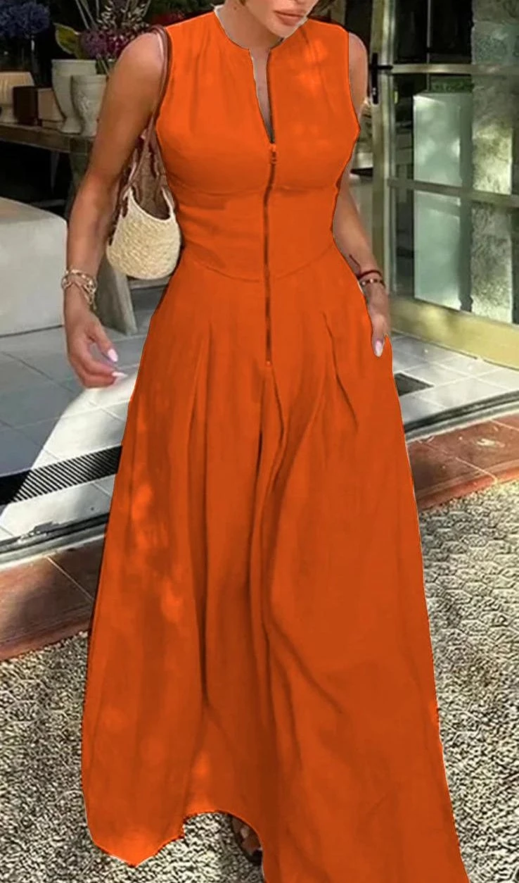 Poplin Kumaş Fermuarlı Elbise