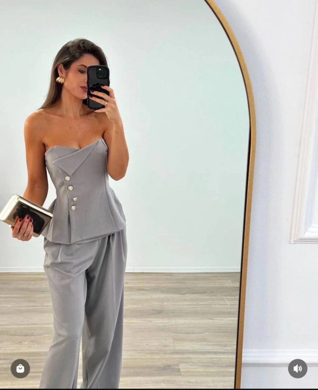 Straplez Bluz & Pantolon Takım