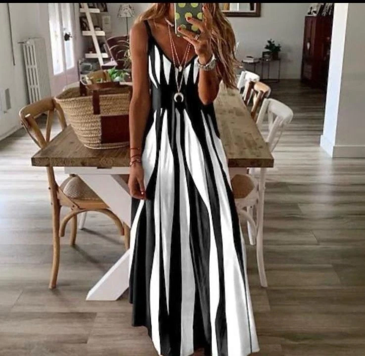 Süprem Kumaş Dijital Baskılı  Askılı Elbise