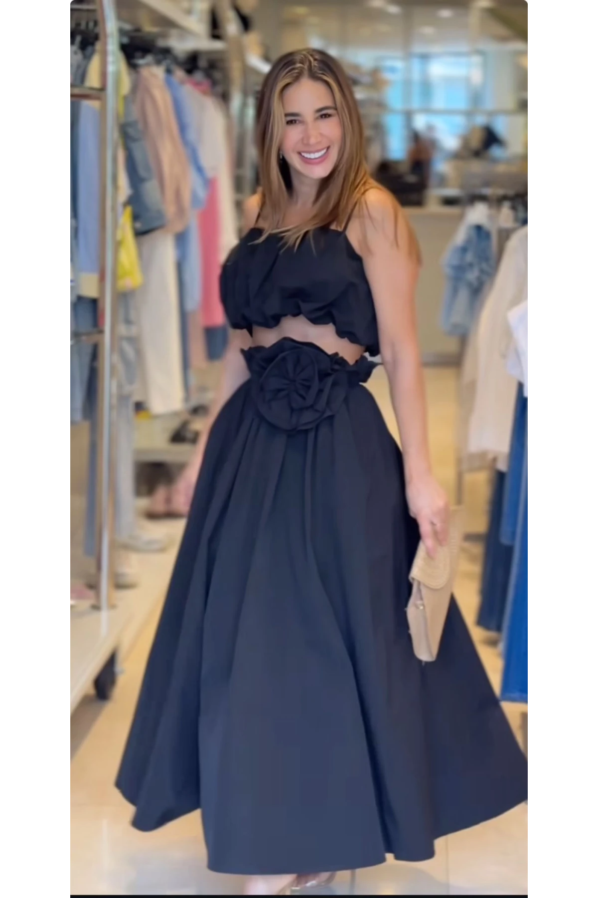 Tery  Cotton Kumaş Gül Detaylı 2 li Takım