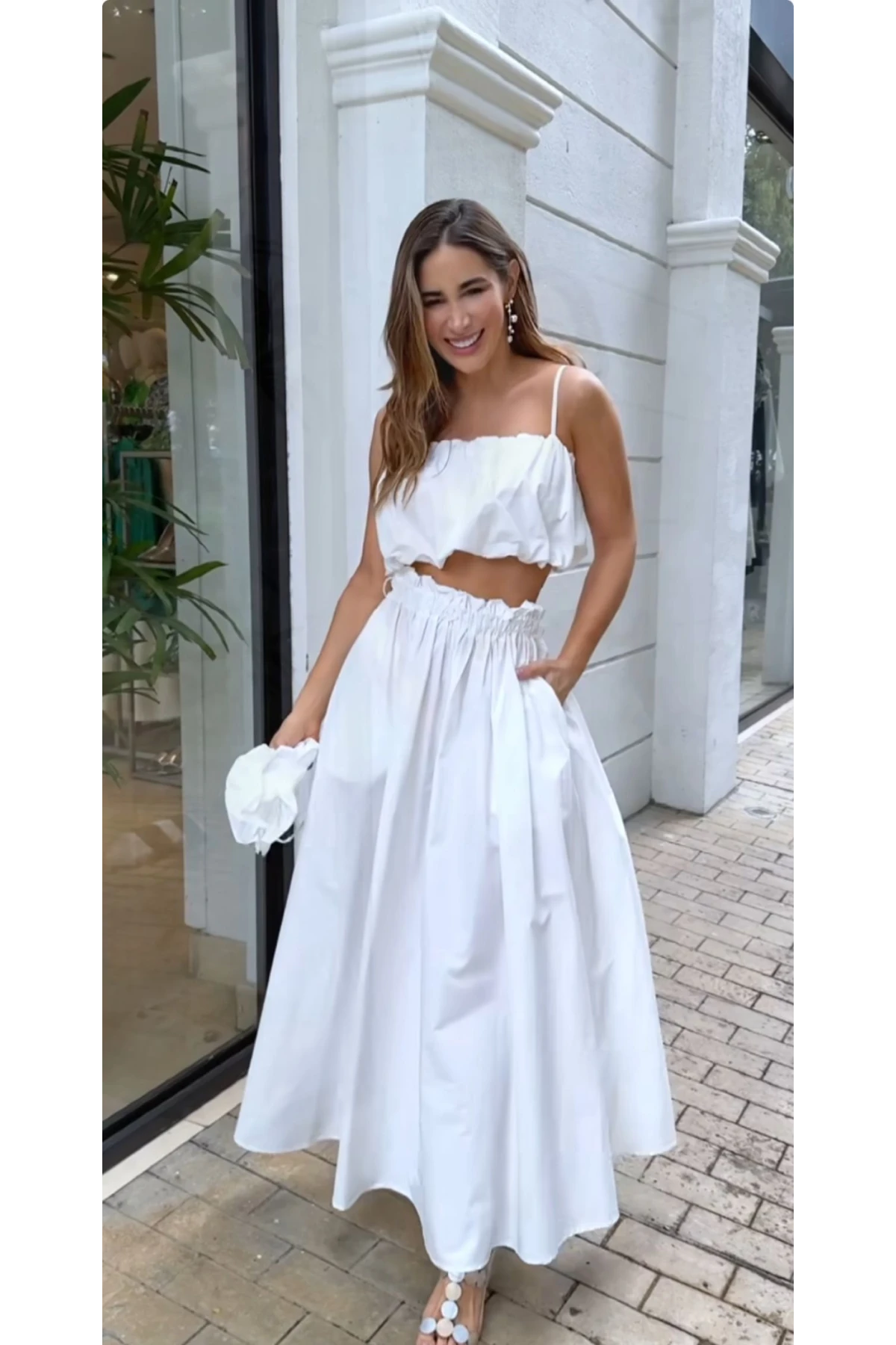 Tery  Cotton Kumaş Gül Detaylı 2 li Takım