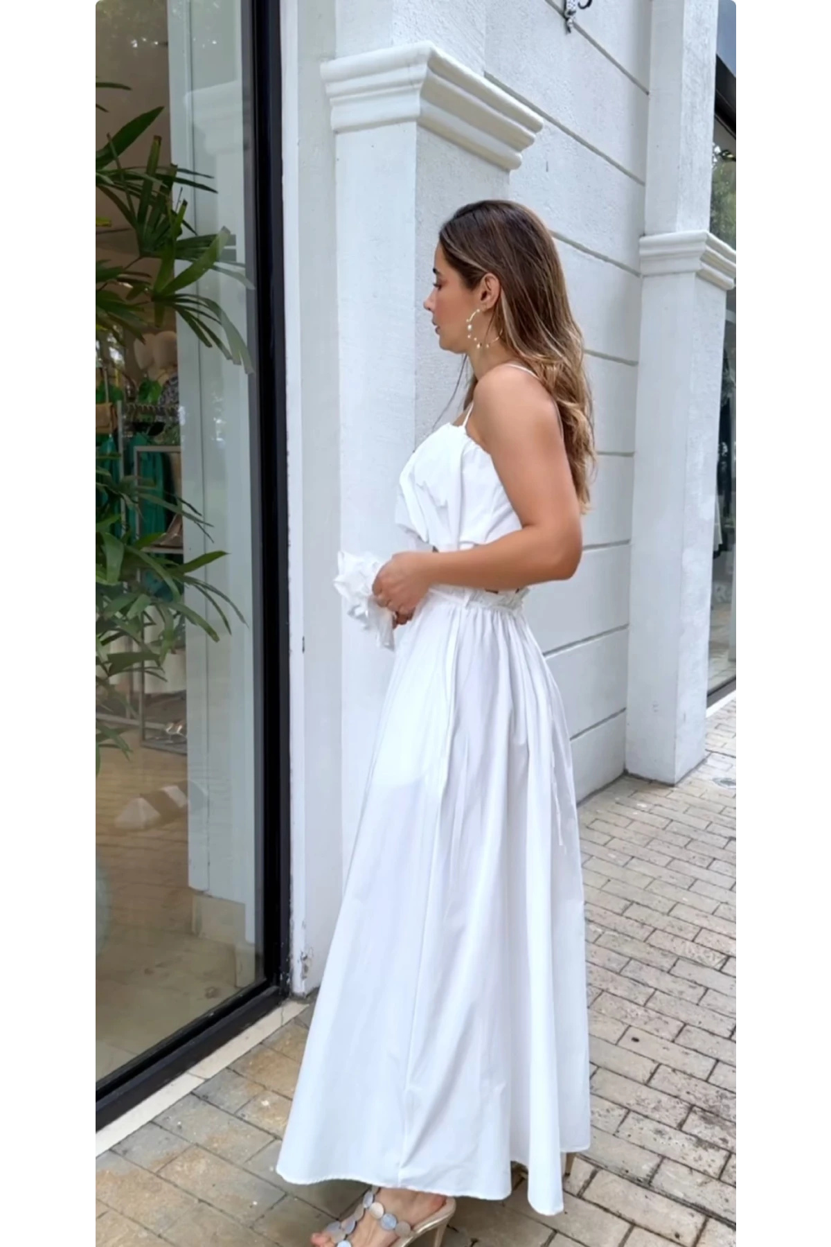 Tery  Cotton Kumaş Gül Detaylı 2 li Takım