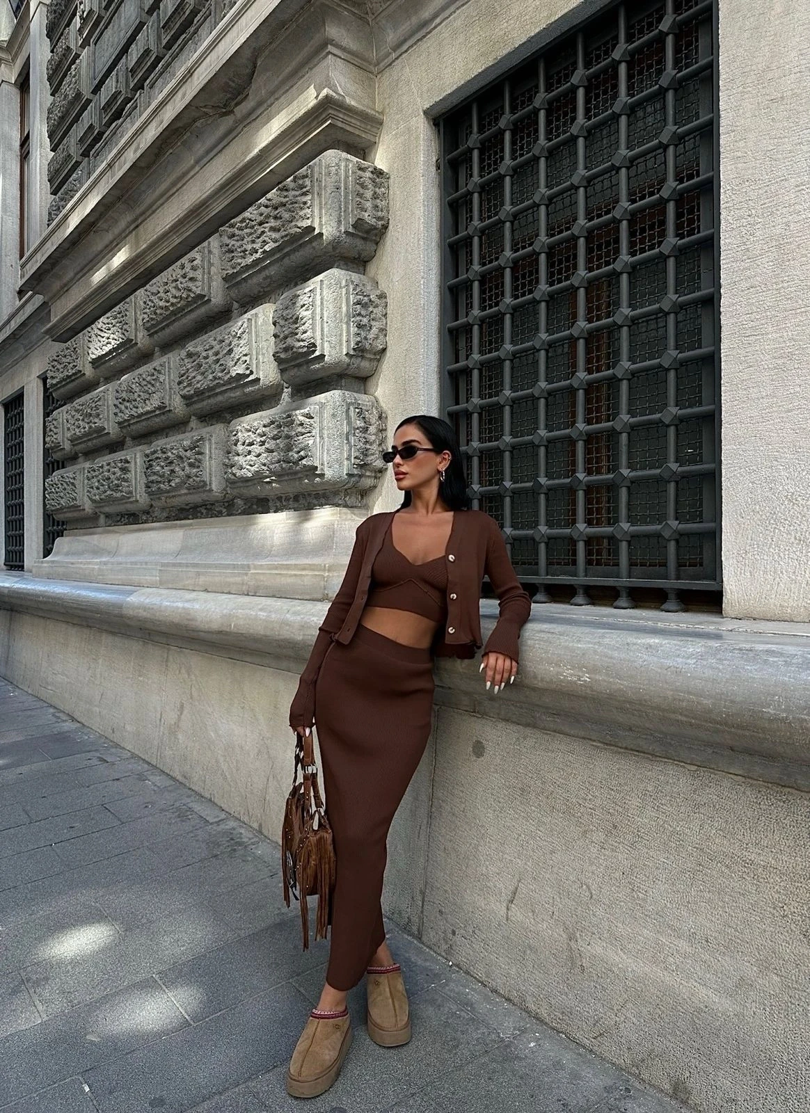 Triko Kumaş Etekli Takım