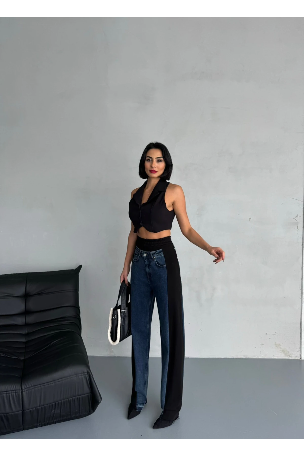 Üç İplik Eşofman  ✔️Denim Detay ✔️