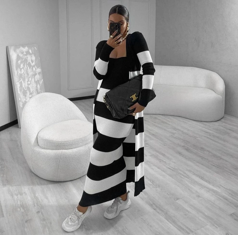 Uzun Elbise & Hırka TrikoTakım