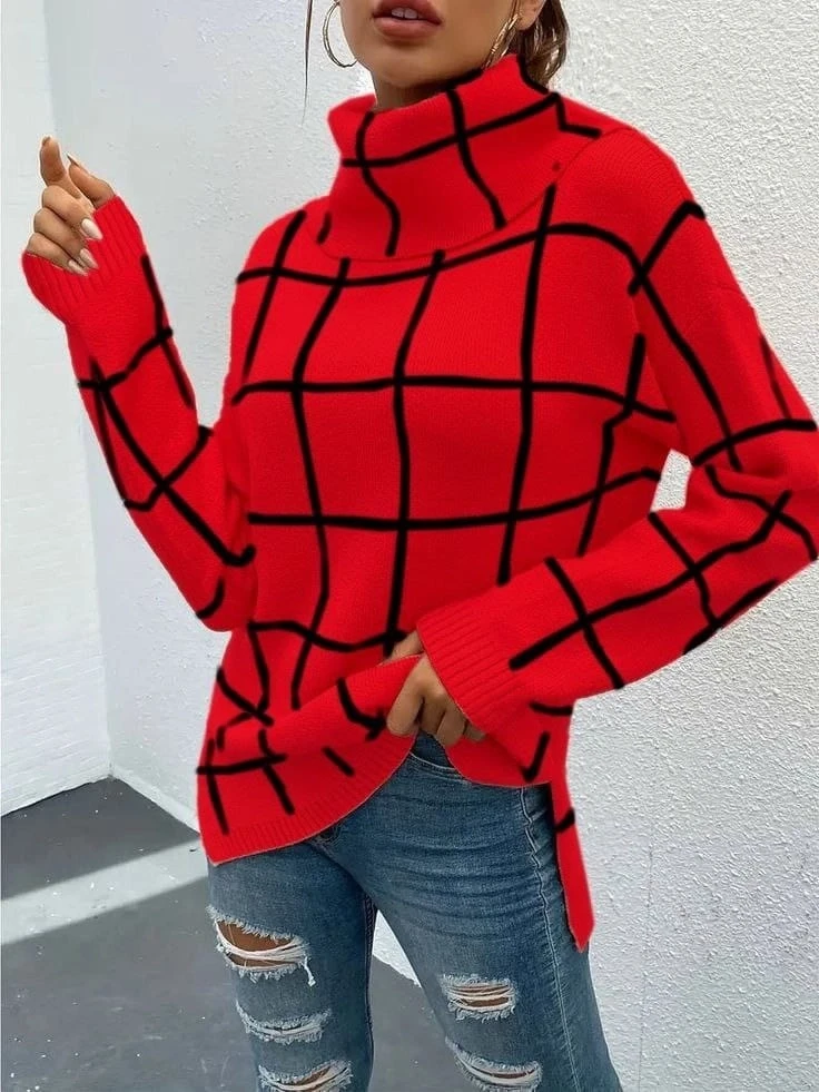 Uzun Kollu Geniş Boğazlı Triko Bluz