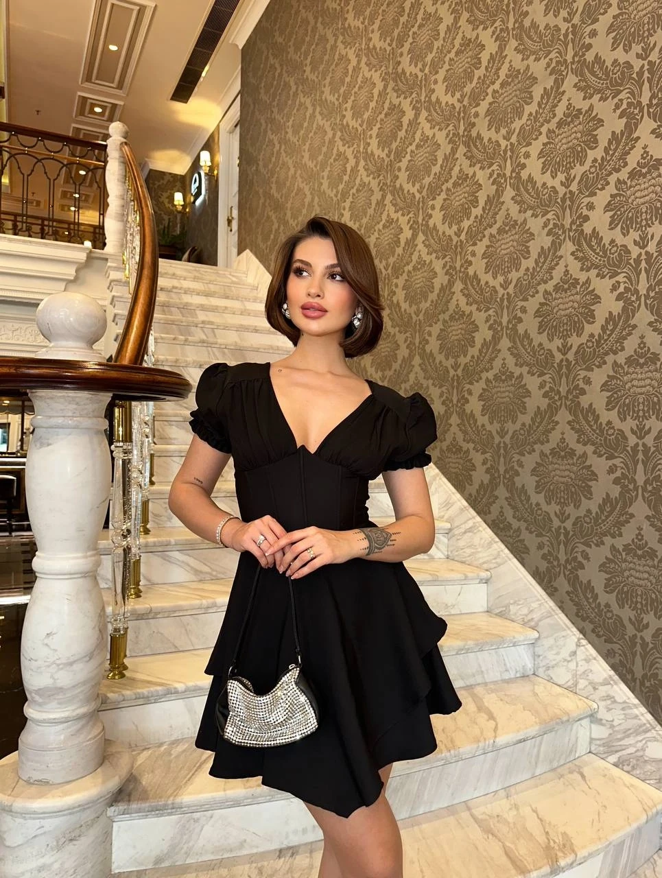 Volanlı Korse Detaylı Elbise