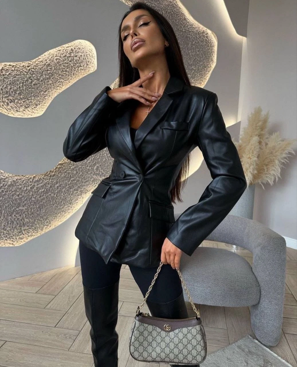 Z*r* Model Deri Düğmeli Ceket