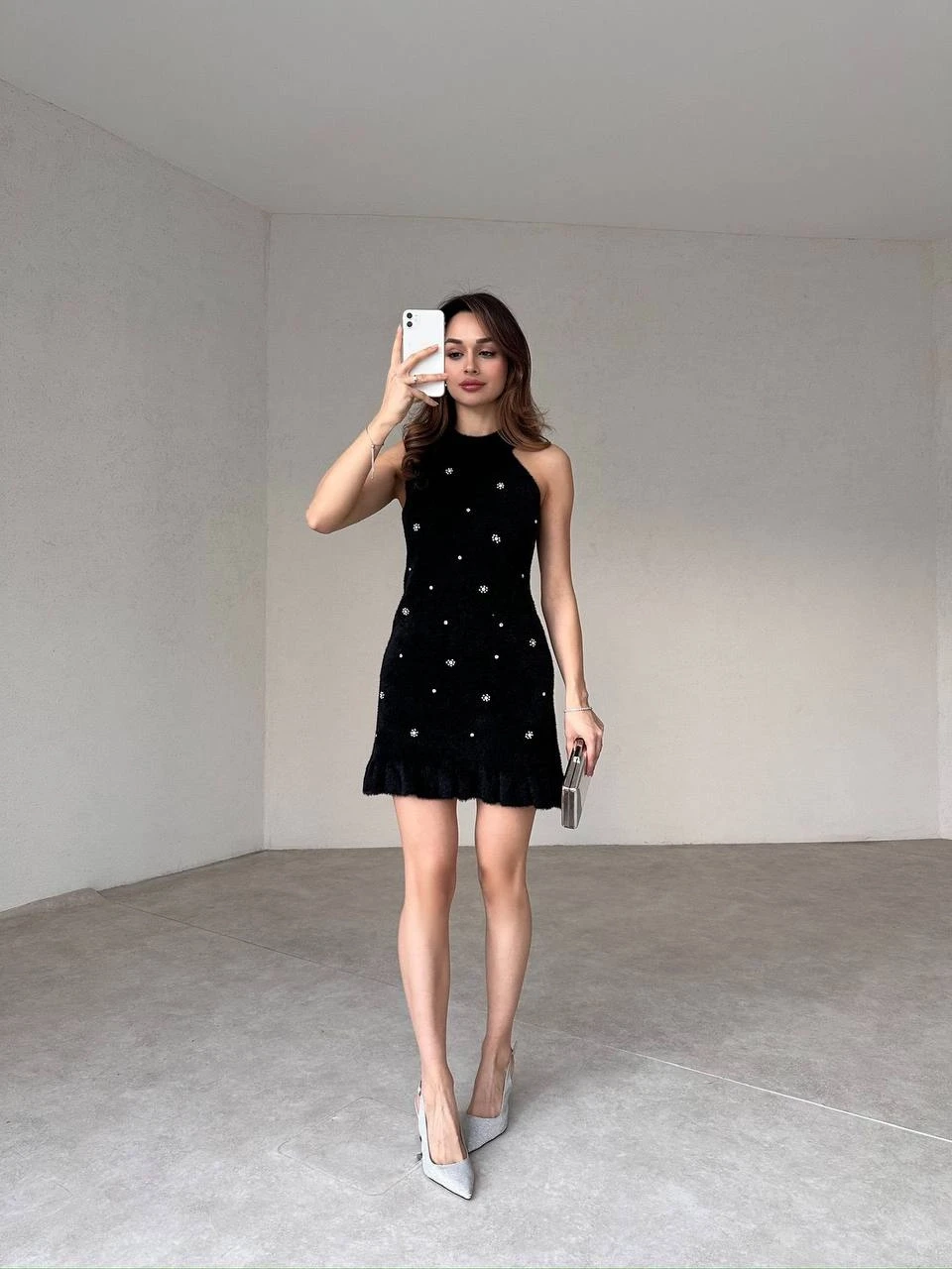 Z@R@ Model Taşlı Sakal Triko Elbise