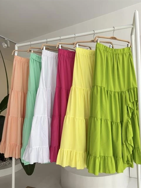 Audrey Fıfrlı Yırtmaç Detay Etek 4037