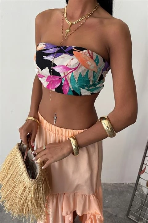 Audrey Fıfrlı Yırtmaç Detay Etek 4037