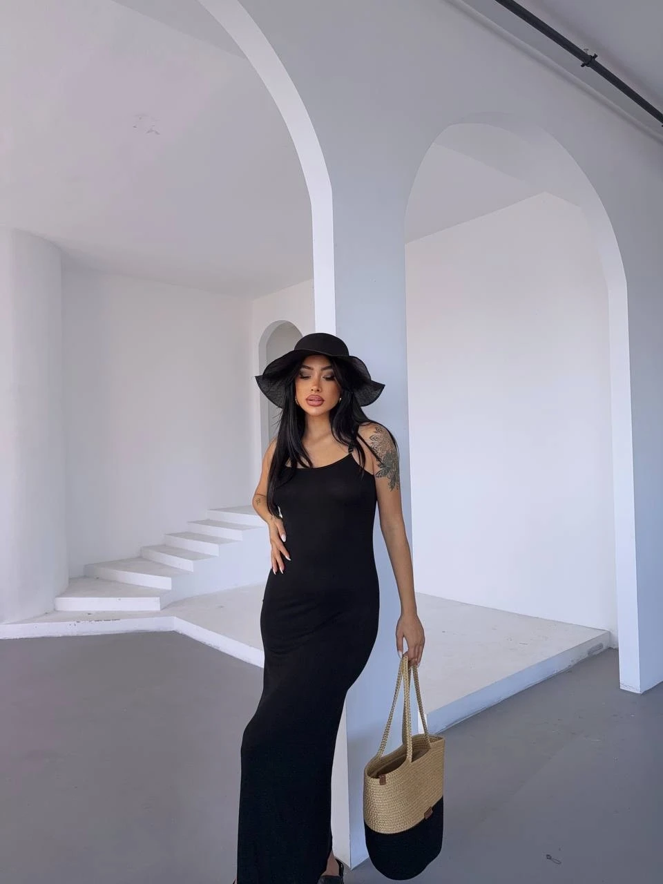 Ayarlanabilir Askılı Elbise Siyah