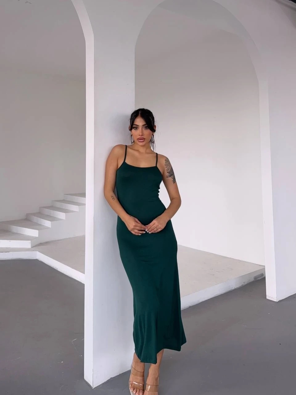 Ayarlanabilir Askılı Elbise Yeşil